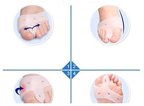 Image of Cyrox Silicon Foot Fingers Toe Separator Stretchers Straighteners Protector | Bunion Correction Toe Separator (2 Pair -Free Size) (2)