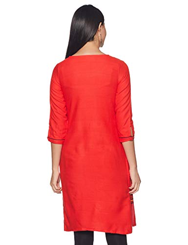 Image of Rangriti Coral Poly Cotton Straight Kurta for Women