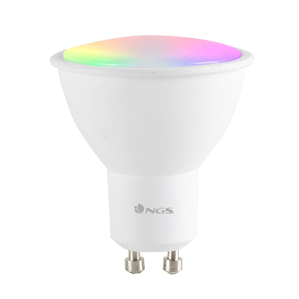 Ngs Gu10 (X1) Gleam510c - Rgb+W Dimmbare Farb-Wi-Fi-Led-Lampe, 5 W Gu10 460Lm Smart Spot-Glühbirne, Gesteuert Mit App/Alexa/Google Assistant [Energieeffizienzklasse A]