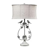 Dimond 113-1134 Linen Shade French Country Two Birds Iron Table Lamp