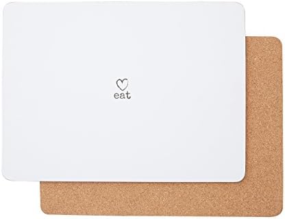 Premier Housewares 1203649 Charm Placemats - Set of 4, White, H2 x W29 x D22cm