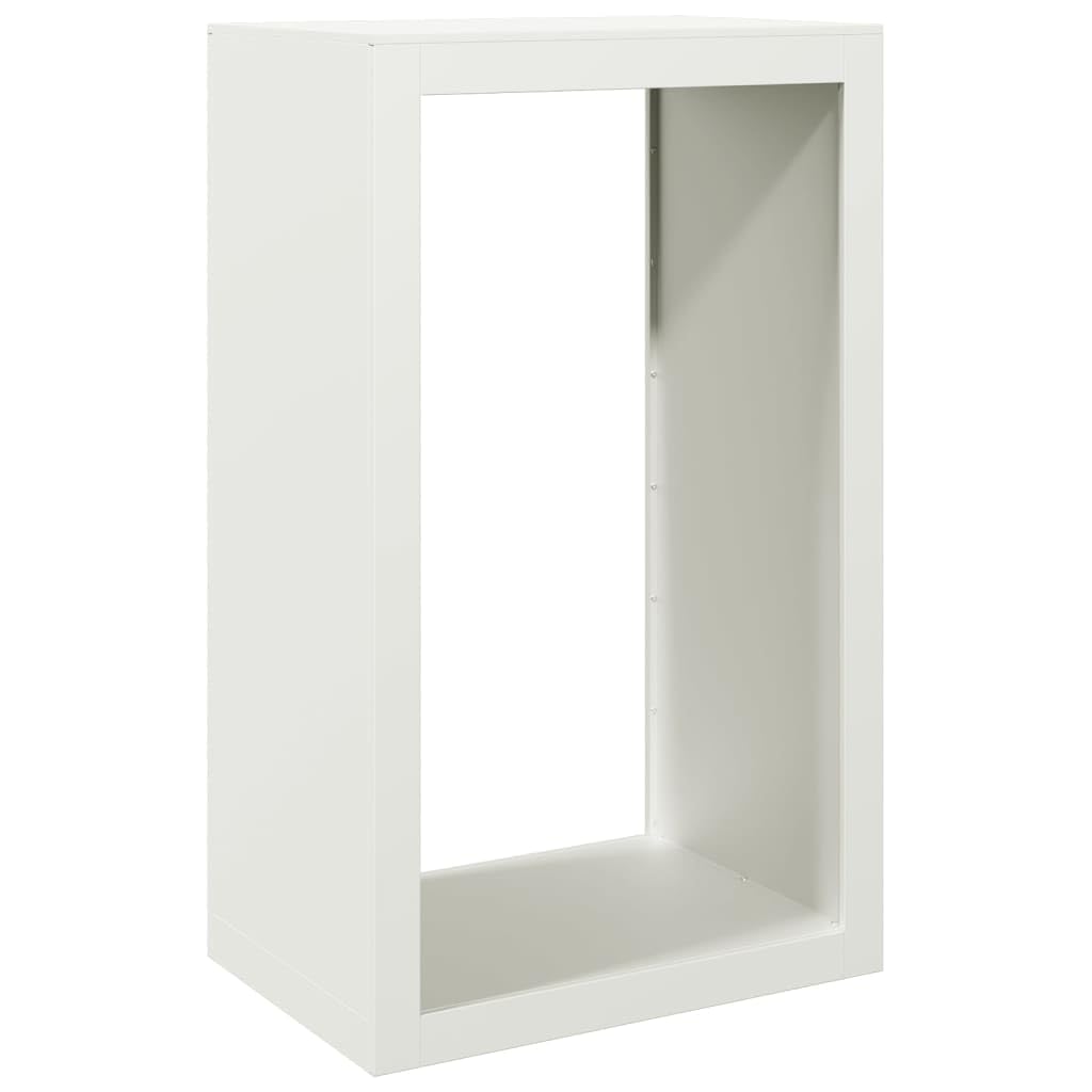 Brennholzregal Weiß Stahl 60x40x100 cm Kaminholzständer für Innen Außen Terrasse Balkon mit viel Stauraum und robuster Aufbewahrung für Holz Kamin Ofen