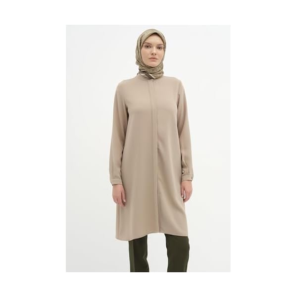 Women's Modest Long Tunic with Mandarin Collar – Luxury, Hijab-Friendly, Elegant Islamic Clothing - Image 6