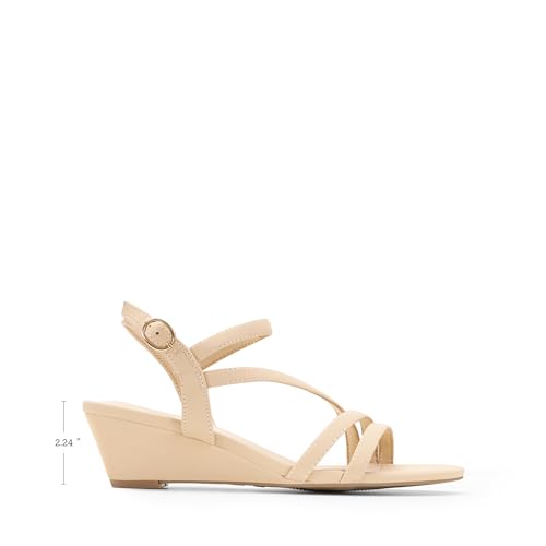 Image of DREAM PAIRS Strappy Wrapped Dressy Wedge Sandals, Comfortable Ankle Strap Open Toe Evening Dress Wedding Dance Summer Shoes