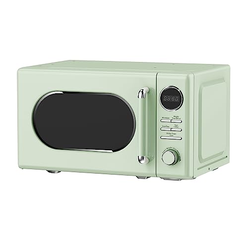 Magic Chef Countertop Microwave, Classic Retro Touch Small Appliance, 0.7 Cubic Ft, Mint Green