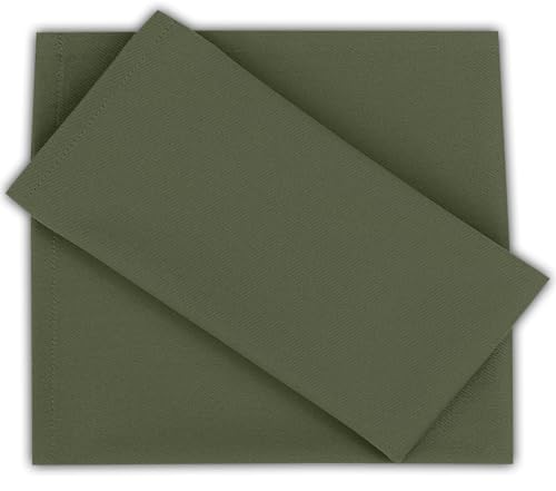 Image of Ruvanti Cloth Napkins Set of 4, 18x18 Inches Napkins Cloth Washable, Soft, Durable, Absorbent, Cotton Blend. Table Dinner Napkins Cloth for Hotel, Lunch, Restaurant, Wedding Parties - Martini Olive