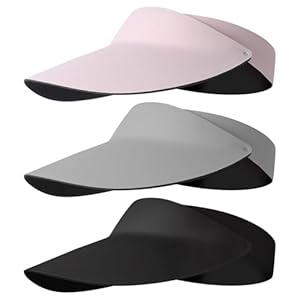 ViEinkaufen 3Pcs Wide Brim Sun Visor Hat for Women UPF50+ Seamless Sun Hats Lightweight Sports Cap Foldable for Outdoor