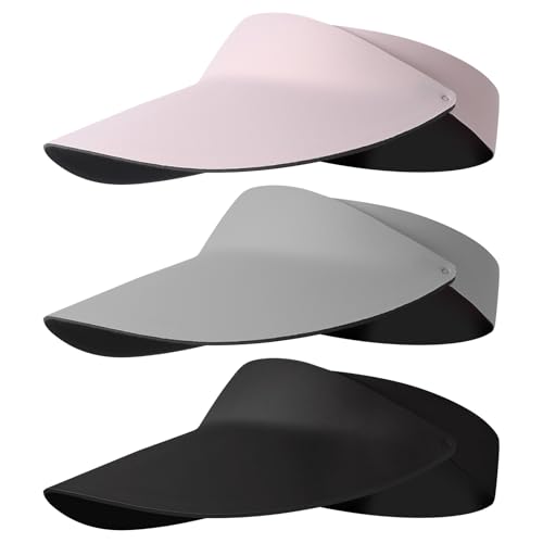 ViEinkaufen 3Pcs Wide Brim Sun Visor Hat for Women UPF50+ Seamless Sun Hats Lightweight Sports Cap Foldable for Outdoor