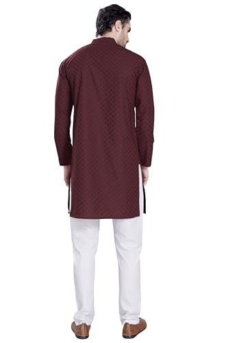 Image of DIVISIVE Men's Thread Embroidered Cotton Only Slim Fit Kurta