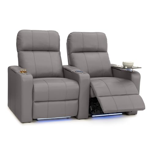 Image of Seatcraft Monterey Home Theater Seating Gray Row of 2