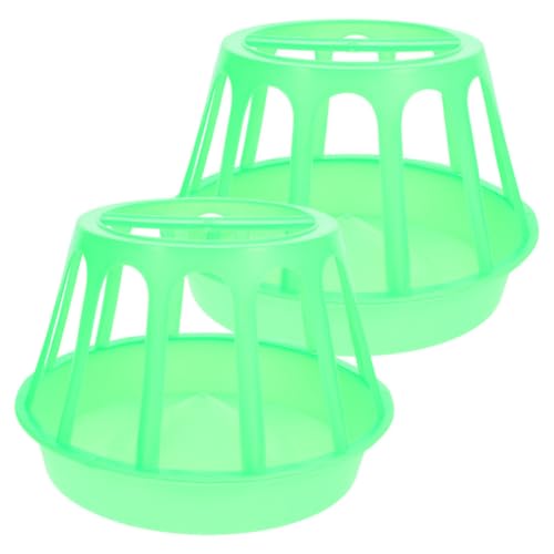 Dispensador de comida para pollos fácil de llenar con sistema antimanchas verde 2 piezas