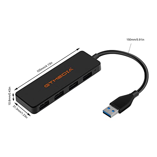 GT MEDIA Hub USB 3.0, 4 Porte Adattatore Hub USB
