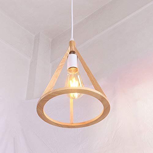 Suspension bois massif triangle lustre réglable pour plafond - 4