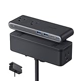 Anker Nano Power Strip, Desk Clamp with 1500J Surge Protector, 5ft Extension Cord, 70W Max Gaming Desk Accessories, 6 AC, 2 USB A, 2 USB C, Home Office Essentials, Fit 0.6~1.8'' Tabletop Edge