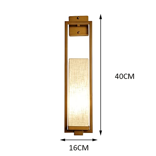 Lámparas de pared de porche con pantalla rectangular de lino para luz acogedora 5