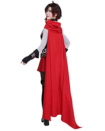 Miccostumes Women's Red Rose Cosplay Costume With Cloak And Belts Set (Large) #TOP3