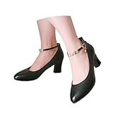 S Zapatos de mujer tirolesa para mujer, zapatos tradicionales tradicionales con tacón, zapatos de baile gruesos, zapatos de novia, tacón de bloque, bailarinas, elegantes zapatos para tirolesa, zapatos