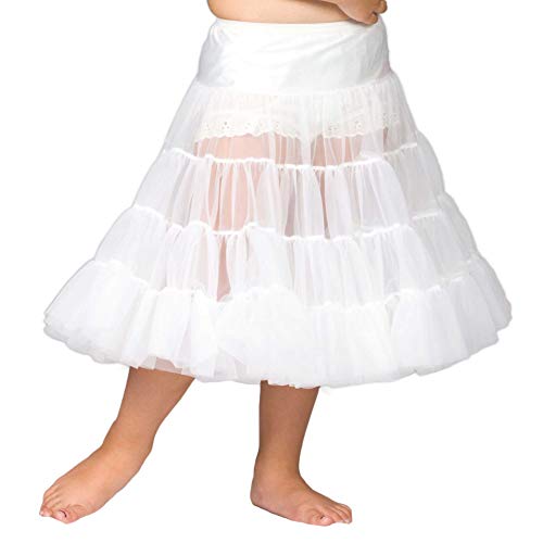 I.C. Collections Little Girls White Bouffant Half Slip Petticoat Tea Length2