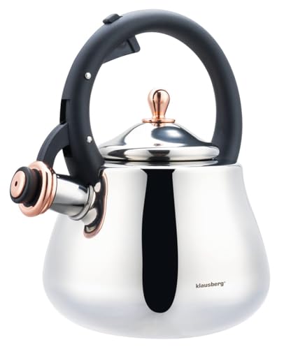 KB-7776 Bouilloire sifflante en acier inoxydable à induction Argenté brillant 2,8 l