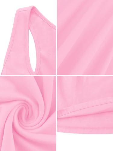Image of Missufe Women's Sleeveless Racerback Flared Casual Plain Tank Dress