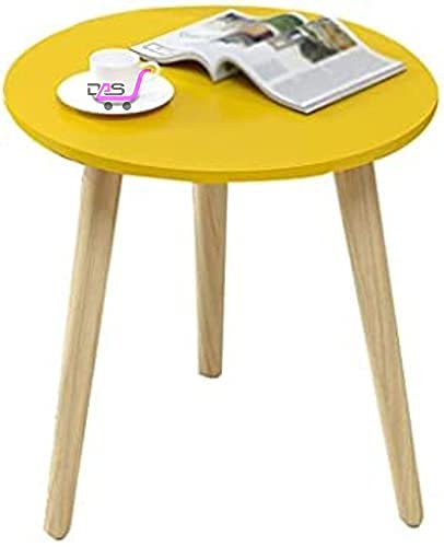 Image of Shoppee Foldable Oval Shaped Bed Side Table for Coffee Tea & Living Room Beauty Full Table (Wood ,Large, Yellow)