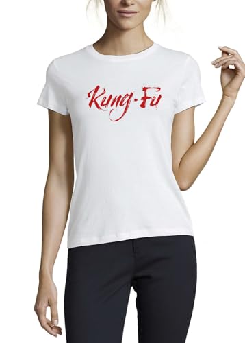 T-shirt Kung Fu rouge pour femme en coton, le look idéal pour vos sorties urbaines
