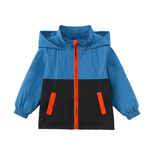 Boys & Girls Little Kids Hooded Light Weight Windbreaker Color Block Casual Jackets, 3-10 Years