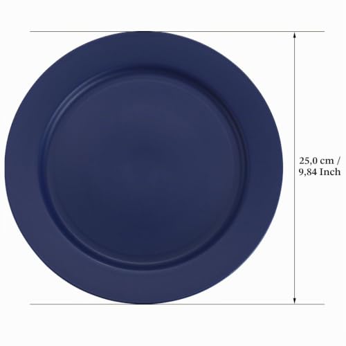 Berglander Kunststoff teller Set mit 8 Stück 25cm, blaueMehrwegige flache Speiseteller, Salatteller, Nudelschalen… – Ansicht 2
