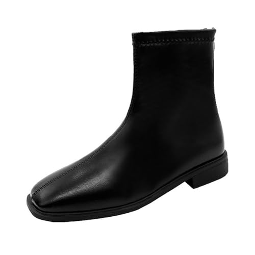 Bottes de cowboy femme en PU chic avec talon épais marquant pour un look hiver élégant