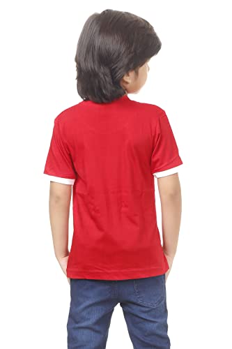 Image of Boys Cotton Half Sleeve Round Neck red Mickey Printed t-Shirt