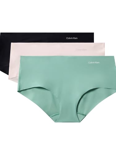 Calvin Klein Hipster Invisibles Femme Multipack Vert/Noir/Rose, XS