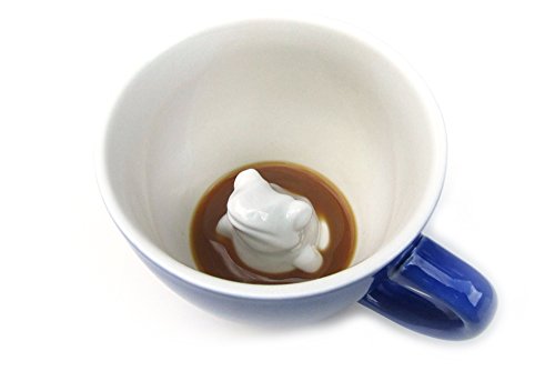 Taza de cerámica Creature Cups Rana con diseño 3D oculto