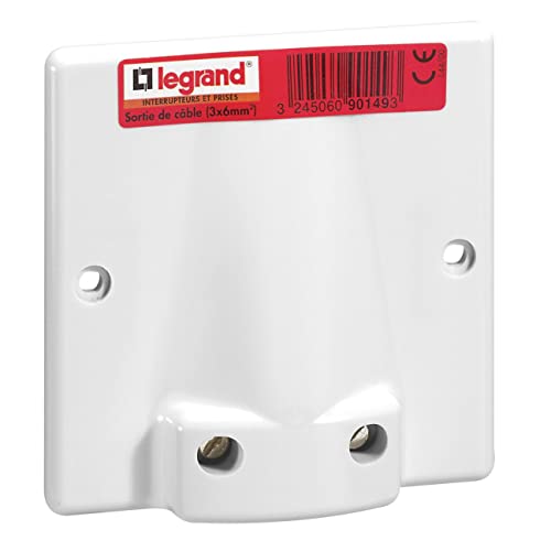 LEGRAND | Sortie Cable 95x95 20/32A Vis, Fixation Murale Par Vis, Equipée D'un Serre-Câble Anti-Arrachement, 1 Sortie Pour Câble Ø17mm à Ø19mm