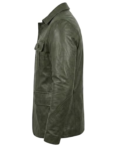 Image of Men's Leather Blazer - Lambskin Leather Blazer Men Genuine Leather Jacket Blazers - Men's Real Leather Sport Coat