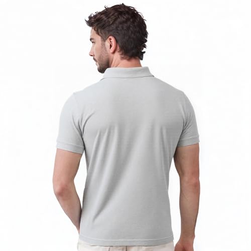 Camiseta Polo para Hombre de Manga Corta y Corte Ajustado de Algodón COUVER miniatura 4