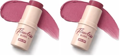 Image of Blue Heaven Flawless Blush Stick with SPF | Infused with Vit C & Hyaluronic Acid | Creamy Blush Stick for Cheeks, 6 Hr Long Lasting Tint Blush for Face Makeup, High Pigment Blusher | Soft Plum | 7.3gm