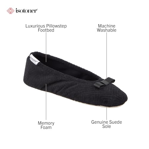 Image of isotoner Women's Diamond Microterry Ballerina Slippers