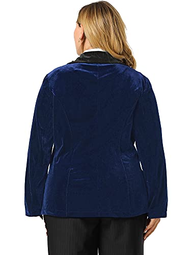 Image of Agnes Orinda Plus Size Velvet Blazers Jackets for Women Casual Lapel Suit Office Work Blazer | Soft Velvet Fabric, Notched Lapel, Button Closure, Vintage Party Style, Long Sleeve Casual Blazer Jacket