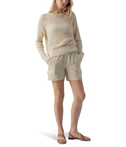 Sanctuary Women's Open Knit Sweater Birch Medium