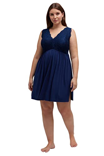 Ulla Popken Damen Negligé, Spitzenbüste, verstellbare Träger,...