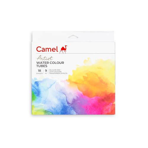 Camel Artist's Water Color Box - 9ml Tubes, 18 Shades