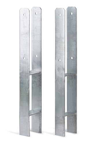 Alberts 213206 H-Pfostenträger | feuerverzinkt | lichte Breite 81 mm | Gesamthöhe 600 mm | Materialstärke 5 mm | 2er Set Alberts 213206 H-Pfostenträger | feuerverzinkt | lichte Breite 81 mm | Gesamthöhe 600 mm | Materialstärke 5 mm | 2er Set