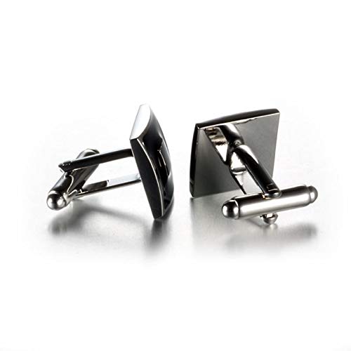 Daesar Mancuernillas y Camisas para Hombre Plateadas y Negras miniatura 3