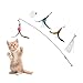Andiker Juguete de Pluma para Gato, Juguete Interactivo de Varita para Gato con Campana con 5 Recambio, Juguete de Gatito Divertido para Ejercitar y Persecución