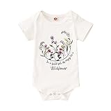 Ritatte Newborn Infant Girls Boys Onesies Bodysuit Cute Wild Child Flower Funny Romper One-Piece Bab