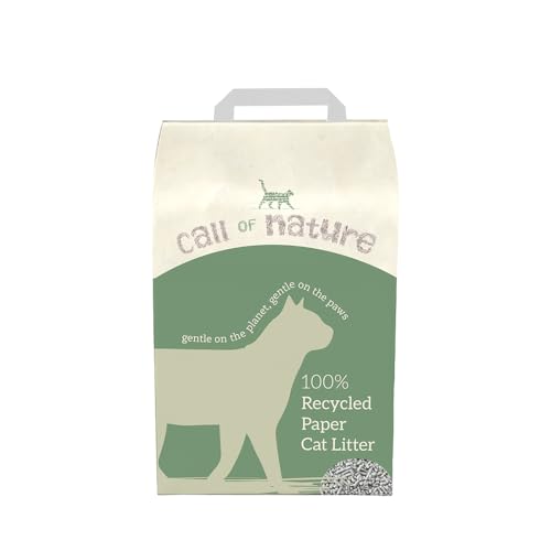 Call of Nature Recycled Paper Cat Litter Pellets - Biodegradable, Odour Control, Dust Free, Non Clumping Cat Litter Paper Pellets - Kitty Litter 7 Litre