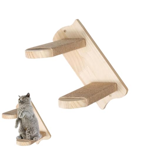 Katzentreppe 2 Stufen, Katzenleiter Mit Juteseil, Katzentreppe Wand, Katzenbretter Für Die Wand, Katzen Treppe, Katzentreppe Kletterwand Katzen Für...