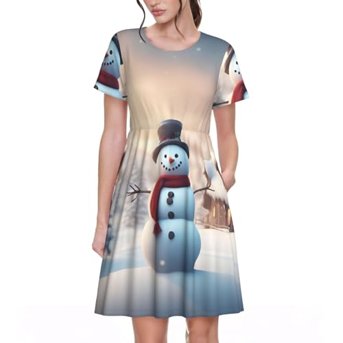Robe d'été décontractée fin de pull de Noël trop chaud manches courtes