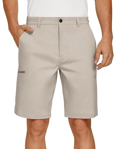PULI Men's Golf Hybrid Dress Shorts Casual Summer Stretch Flat Front Lightweight Hiking Shorts Quick Dry with Pockets
