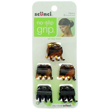 Scunci, No-Slip Grip Jaw Clips, 5 Count